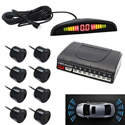 EURS 8 Parking Sensors android Car LED Parking Sensor With 8 Radar Accurate Digital Display of Obstacle Distance Alarm Front and
