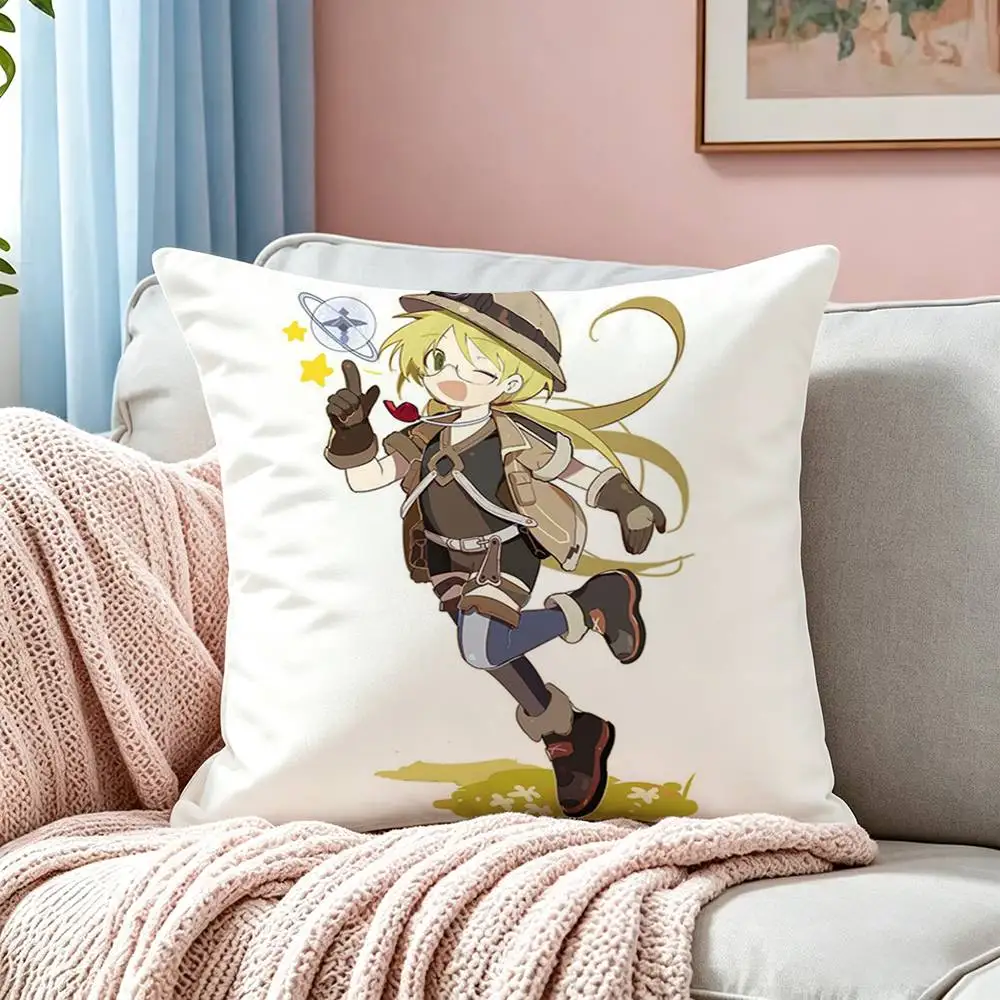 Anime M-Made in Abyss Riko  Pillow Case Square Double-Sided Sofa Cushion Cover Bedroom Bedside Pillow