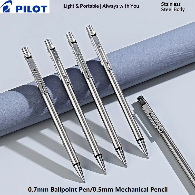 Japan PILOT BIRDIE MINI BS-40S Portable Pocket Metal Pens 0.7mm Ballpoint Pen/0.5mm Mechanical Pencil Retractable Stationery