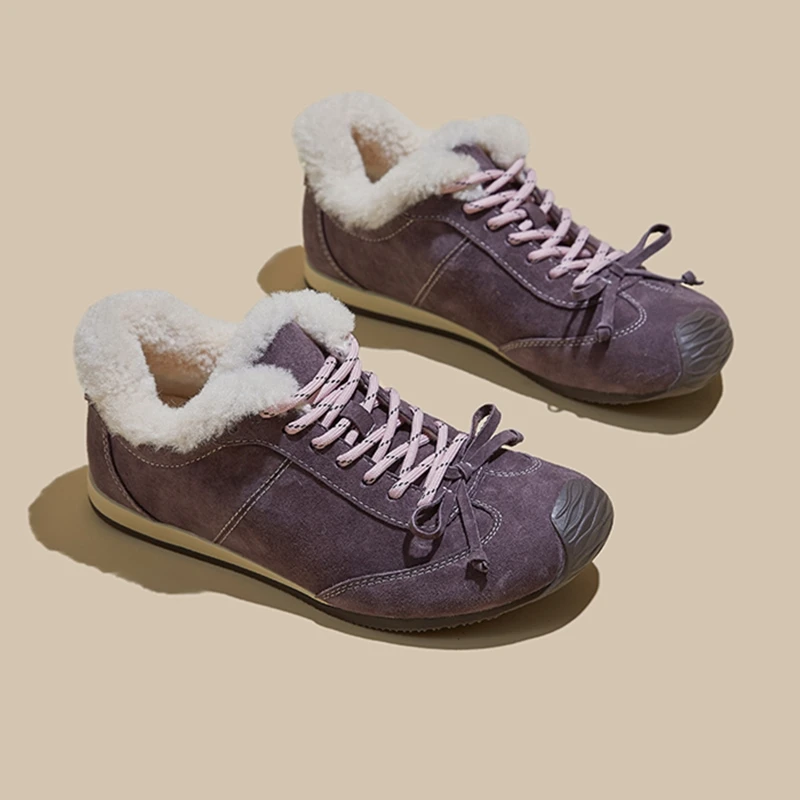 AIYUQI 2025 جديد أحذية رياضية نسائية أحذية الشتاء عدم الانزلاق ودافئة النساء أحذية حجم كبير حذاء مسطح أحذية تدريب الألمانية الإناث #6