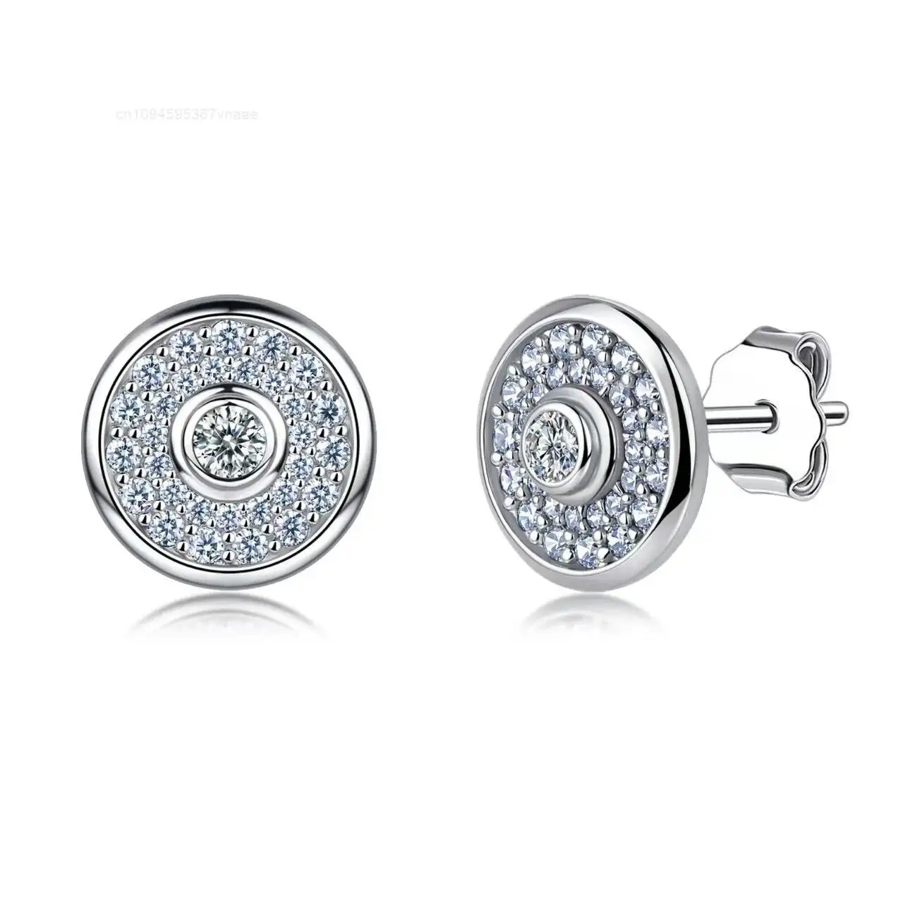 Waterproof Geometric 925 Sterling Silver Pave Moissanite Stud Earrings Women Engagement Wedding Bride Earring Jewelry Supplies