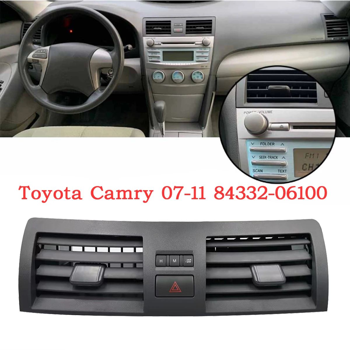 

WQLSK A/C Air Conditioning Vents Panel Cover Air Conditioner Outlet For Toyota Camry 2007-2011 84332-06100