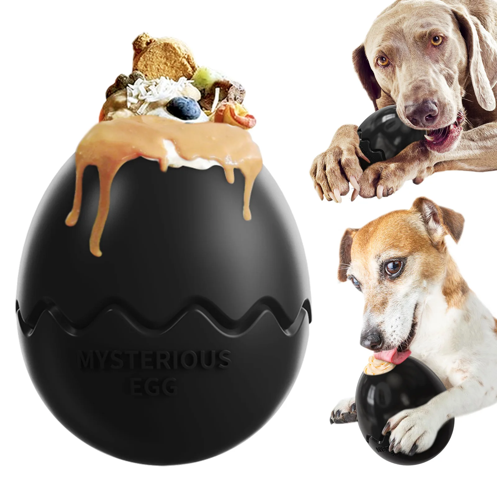 

Dino Egg Dog Toy: Slow Feeding Treat Dispenser, Interactive Chew for Mealtime