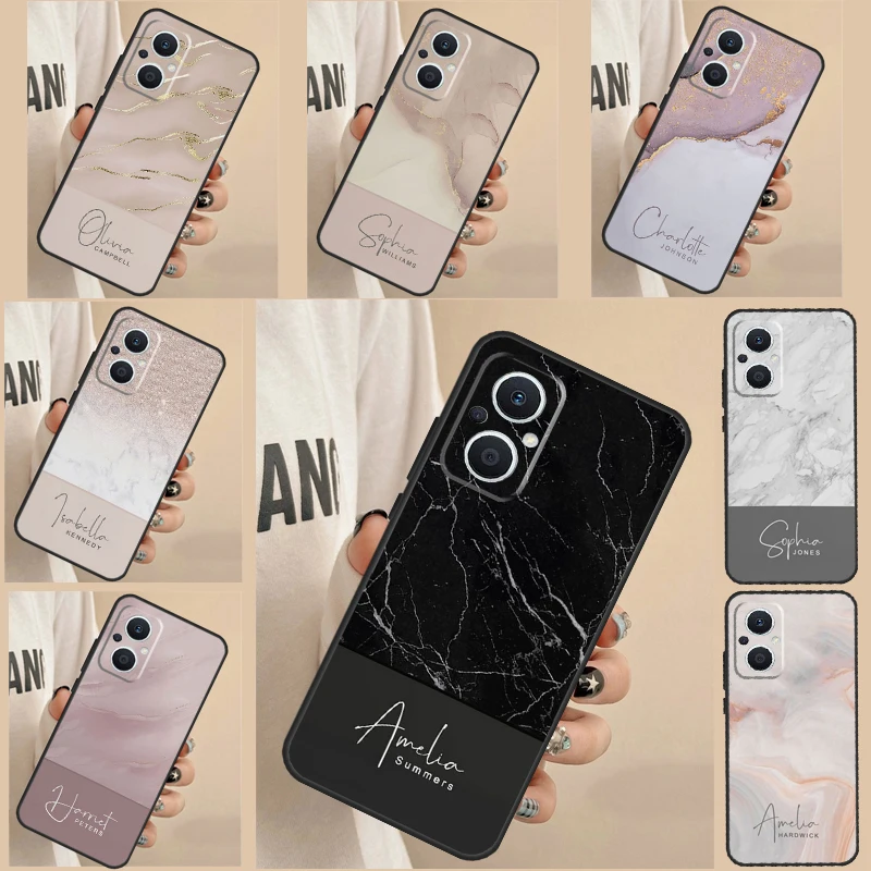 Personalised Signature Surname Marble For OPPO Reno 4Z 2Z 5Z 8T 4 5 6 7 8 Lite Case For OPPO Find X5 X2 X3 Lite Neo X6 Pro Cover