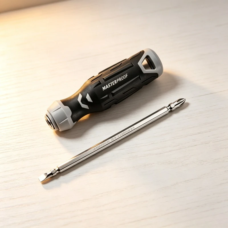 MASTERPROOF Reversible Screwdriver 6.3*125mm CR-V Steel Magnetic Double End Phillips Slotted Bit Household Repair Hand Tool