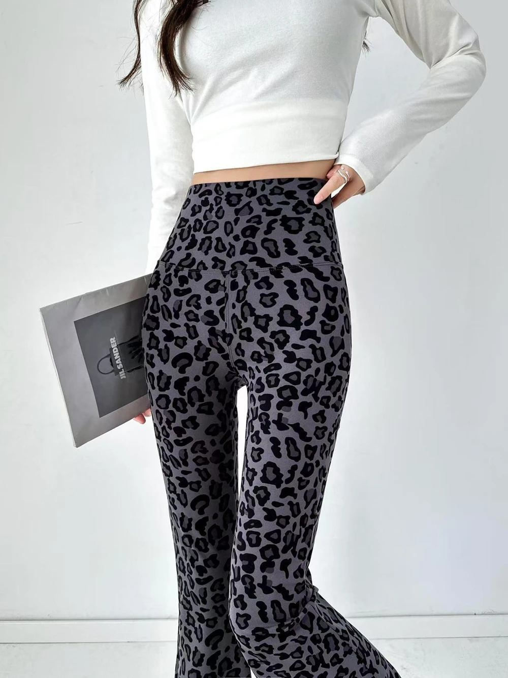 Retro Sexy Leopart Damenhose mit hoher Taille, Schlaghose, Yoga-Pilates-Leggings, Damen Y2K Ästhetische Hose, Bell Bottoms – Detail 16