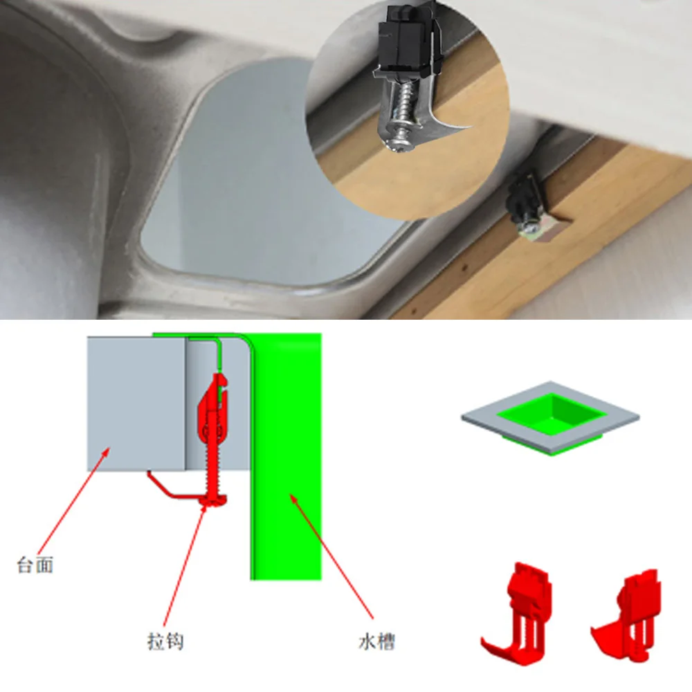 Talea Fixing Brackets for Sink,Clip Clamps,6 PCS Undermount Sink Clips for KitchenQC015C002