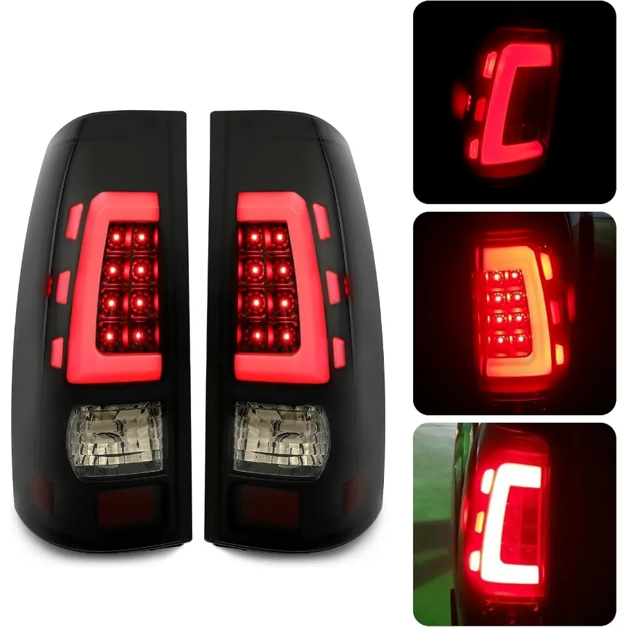

Задние фонари со светодиодной трубкой, совместимые с Chevy Silverado 1999-2006 и GMC Sierra 1500 2500 3500 Trucks с дымчатыми линзами и 19992002 гг.