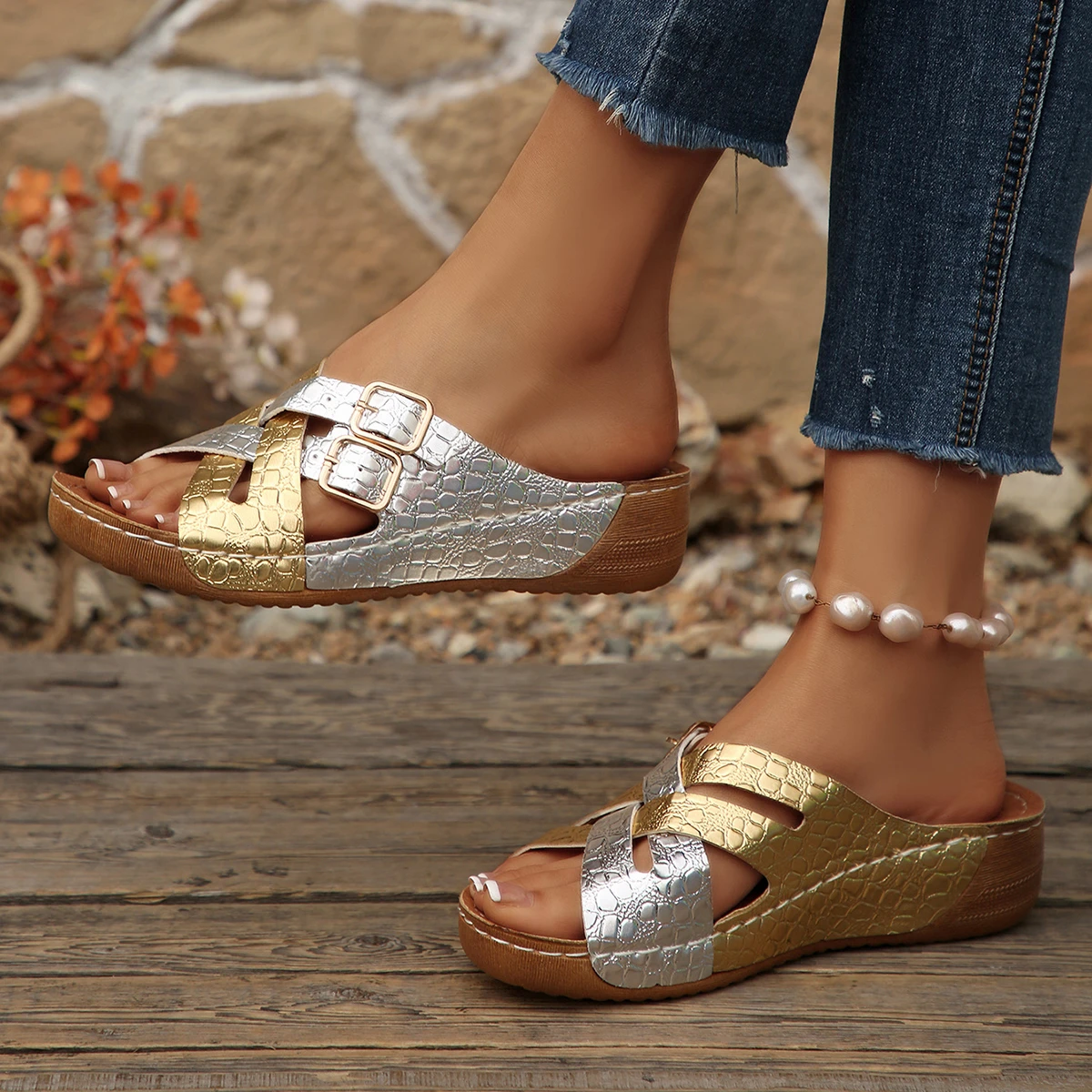 

Женские ортопедические шлепанцы-сабо 2026: комфортные сандалии с открытым носком в винтажном национальном стиле