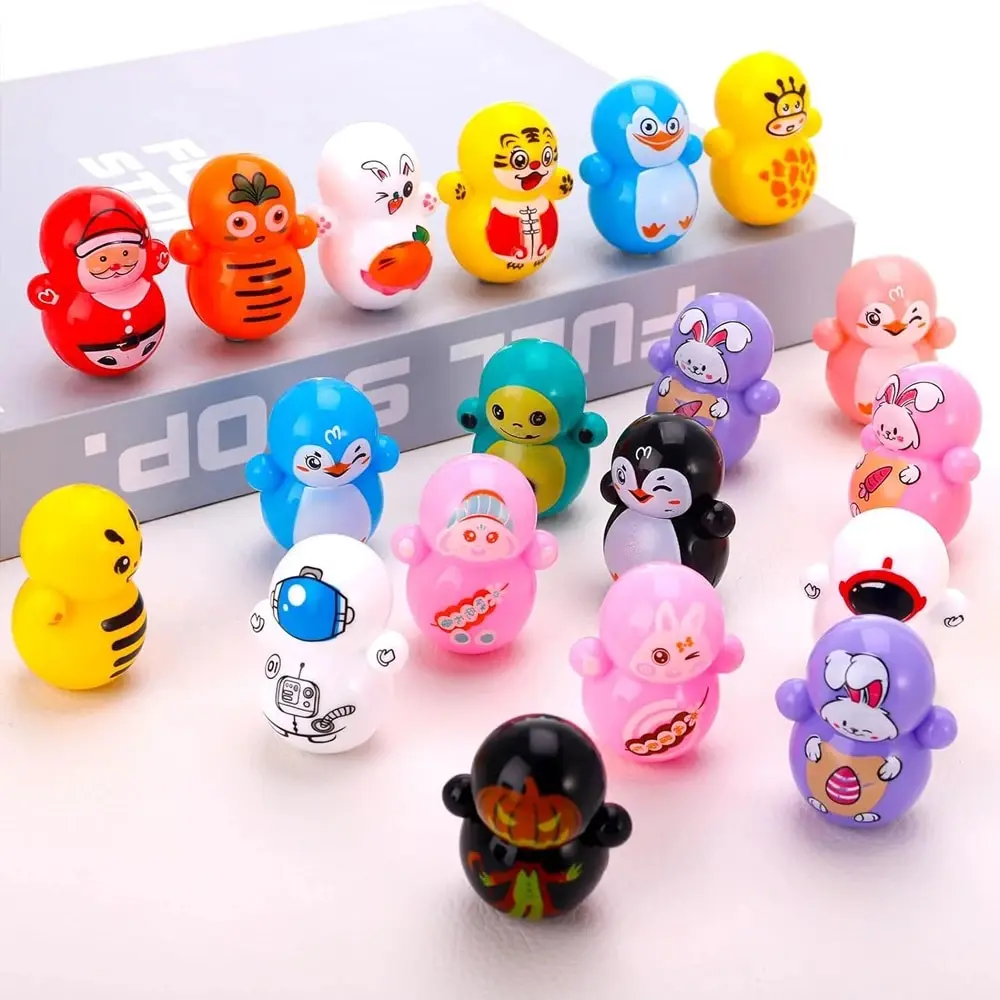 20pcs 3x3.6cm Mini Tumbler Toys,Mini Animal Toy Party Favors Toy for Kids Birthday Party Toys Self-righting Doll Bulk Toys