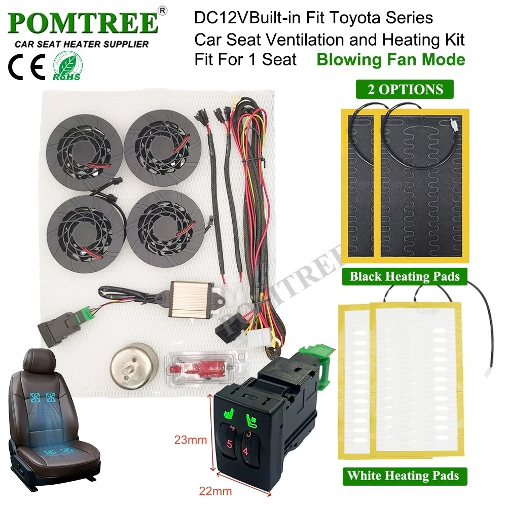 

Комплект встроенной вентиляции и обогрева автомобильных сидений на 1 место, с 4 вентиляторами и 5-уровневым двойным переключателем управления для Toyota Camry Corolla