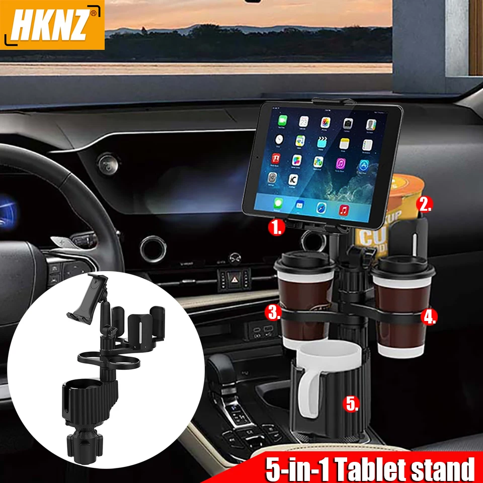 HKNZ Car Tablet Stand Cup Holder Expander Multifunctional Adjustable Drinking Bottle Bracket Removable Mobile Phones Holder