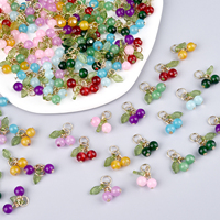 10pcs/Lot Cute Cherry Glass Pendant Fruit Accessories Necklace Earring Bracelet DIY Handmade Jewelry Making Accessories