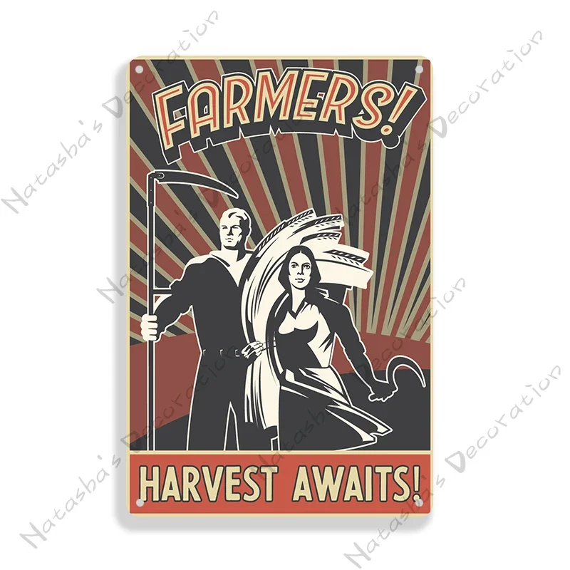 لافتة معدنية من الثورة السوفيتية ، ملصق شيوعي عتيق ، ملصق ديكور قديم ، ديكور حائط ، نادي ، حانة ، منزل ، مقهى ، ديكور صناعي