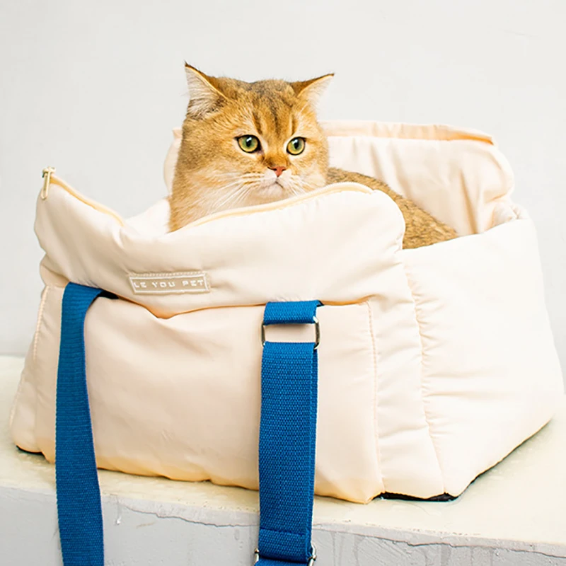 Warm Cat Carrier Bag House Soft Handbag for Small Dog Cats Outdoor Travel Shoulder Cotton Plush Cat Bag Accessories Neutered