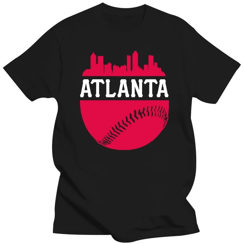 MenS Atlanta Baseball Atl Vintage Skyline Brave Retro T-Shirt Size M-3Xl Tops Tee Tee Shirt