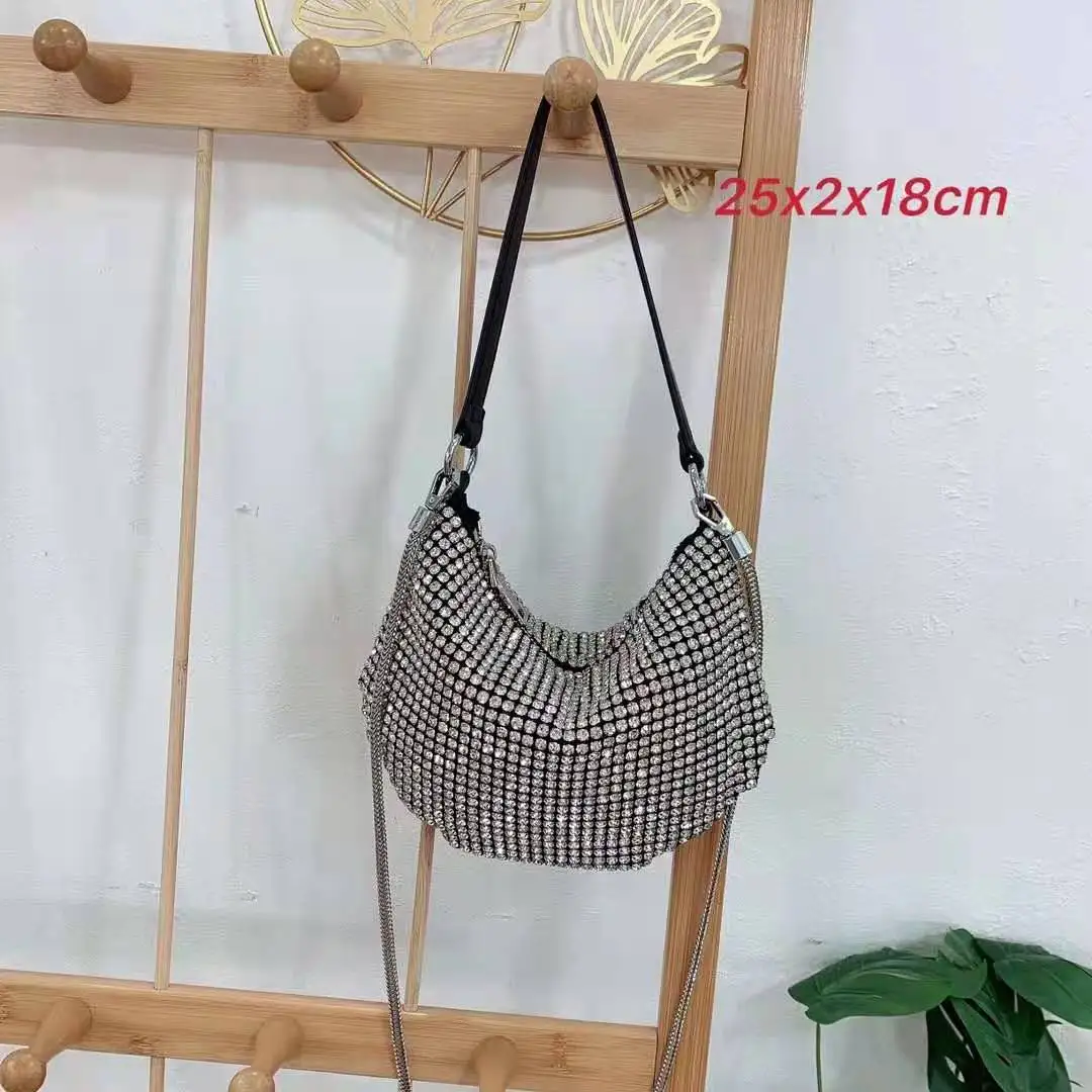 

Korean Version Of Gradual Change King Rhinestone Moon Diamond Bag Women's Handbag Shoulder Messenger Bags Sacs À Main Luxe Femme