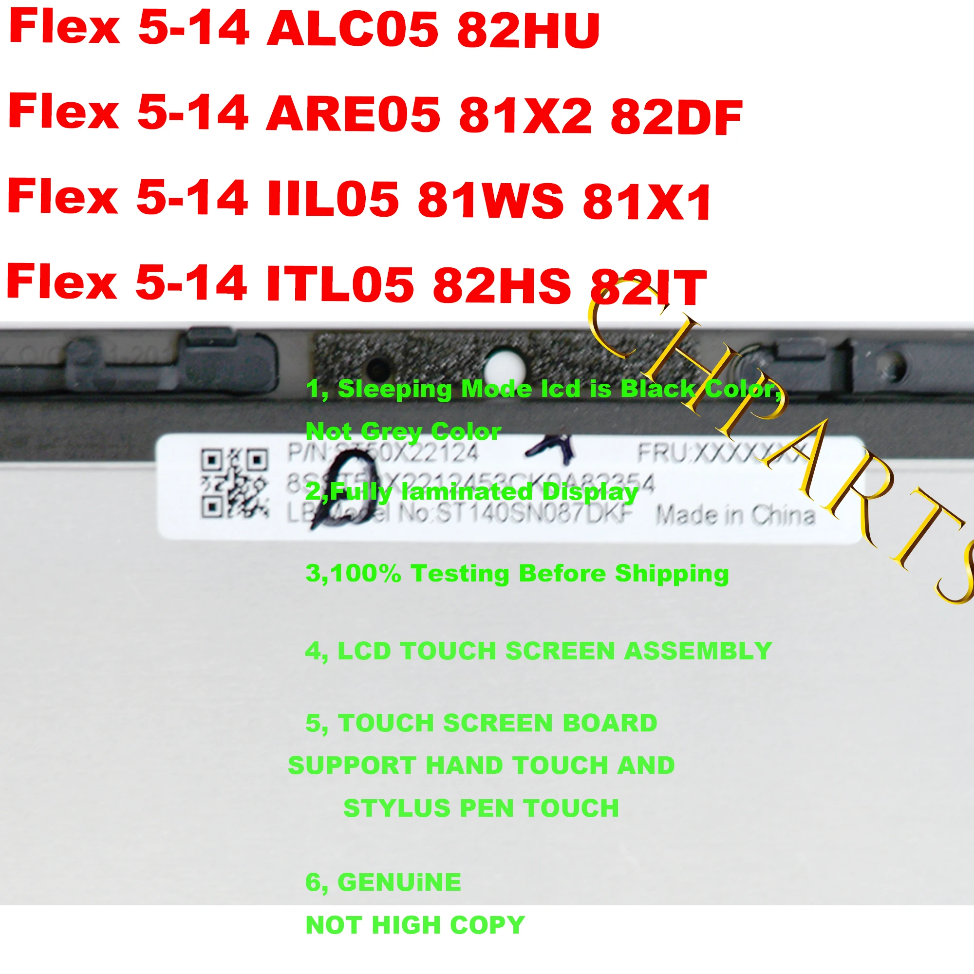 Imagem -03 - Original Tela Lcd Painel de Montagem Toque para Lenovo Ideapad Flex 14iil05 81x1 81ws 14 Are05 81x2 82df Itl05 Alc05