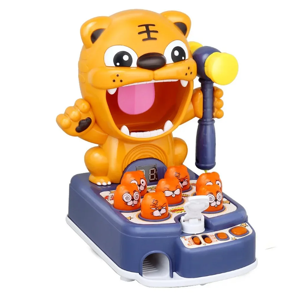 Tiger Hammer Pounding Toys Automatic Scoring Game Knock Toy Kids Fun Game Activity Children Gift Beating Gophers Hamster