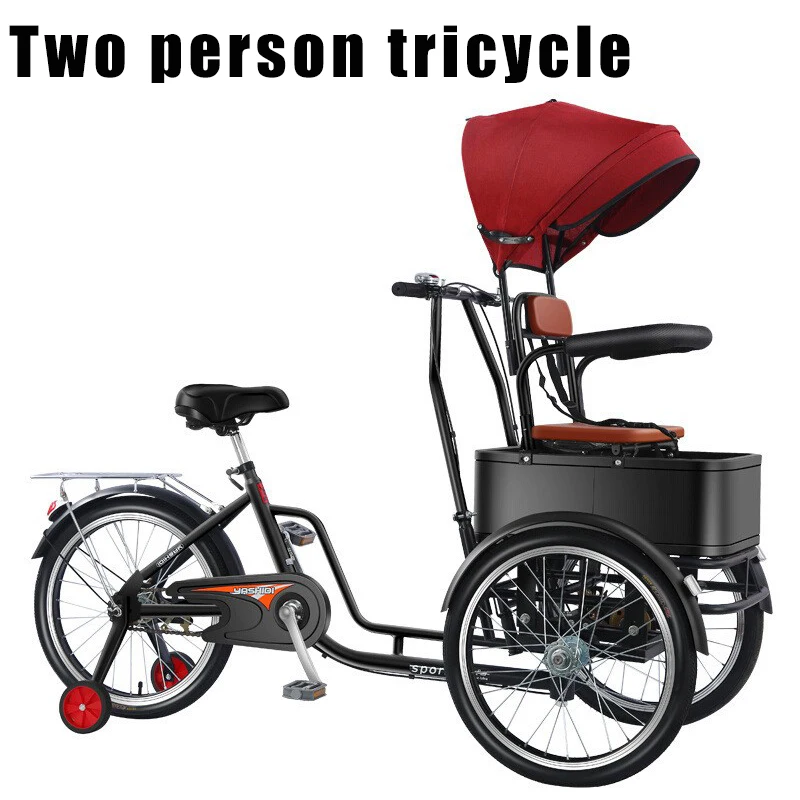 

New Type of Bicycle, Double Person Tricycle, Elderly Commuting Bike, Bicycle, Human Powered Shopping Cart
