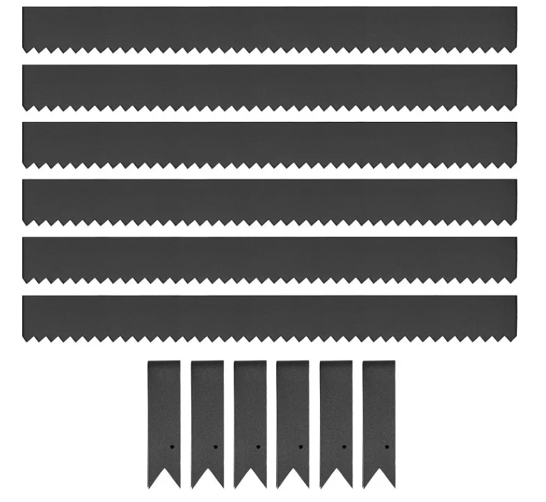 

6 Pack Landscape Edging with 6 Clips Gloves Black Ripple Alloy Steel 8 Inch Landscape Edging Border
