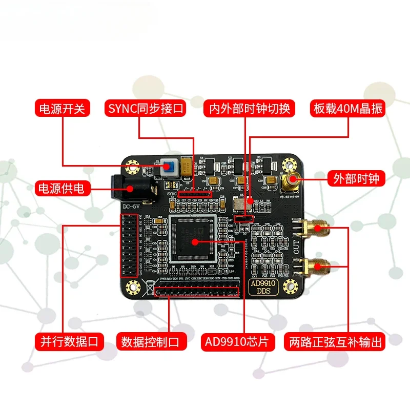 AD9910 High-speed DDS Modul 1G Abtastfrequenz Sinus Welle Signal Generator Sweep Frequenz Quelle Entwicklung Bord 420M