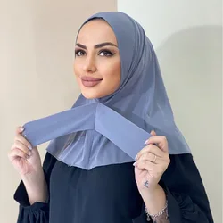 New Instant Jersey Hijab Undercap Hijabs For Woman Muslim Women Hijab Cap Full Cover Snap Fastener Head Wraps Islam Headscarf