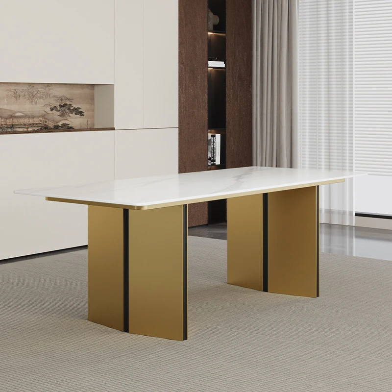 

Light luxury metal marble dining table legs bracket rock slab stainless steel table feet custom wrought iron tea table desk rack