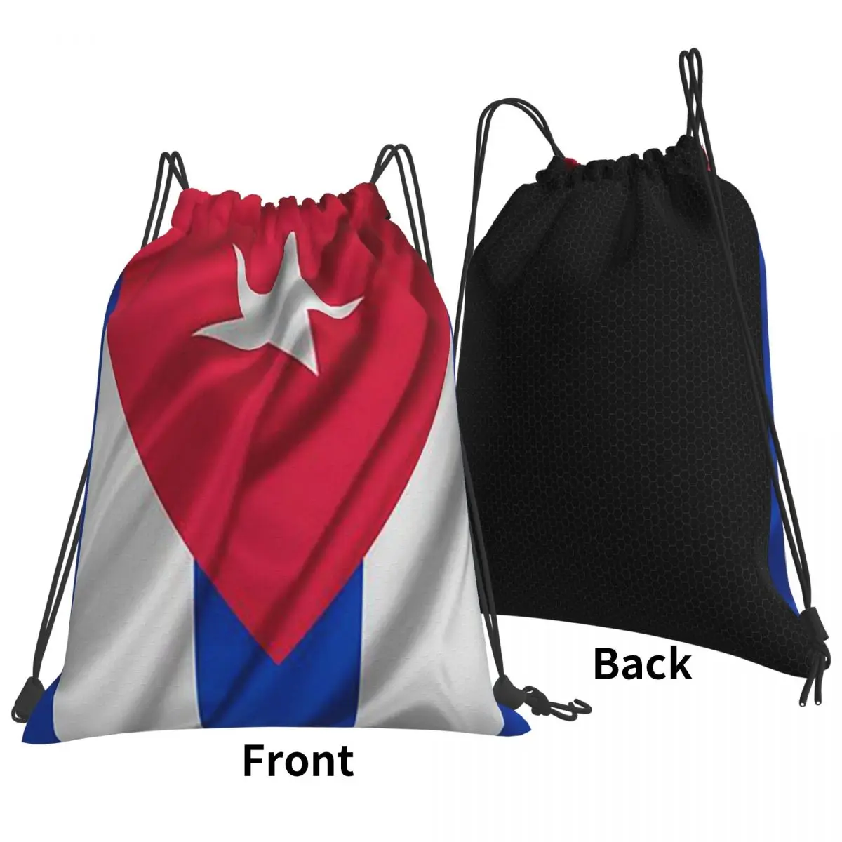 Cuba Cuban Flag Backpacks Casual Drawstring Bundle Pocket Sports Bag Book Bags for Man Woman School