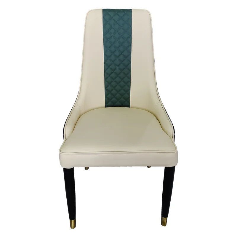 كرسي خفيف فاخر من خشب الأبنوس الراقية مصنوع من الخشب الصلب وحقيبة ناعمة ومسند ظهر لتناول الطعام وصندوق فندق منزلي كرسي مطعم من الجلد P