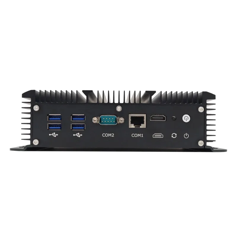 Безвентиляторный промышленный мини-ПК с 6 LAN-портами, опции Intel Core G7-7100 Celeron, 4 USB, 2 COM, слот для SIM-карты для сетевых устройств безопасности и фаерволов