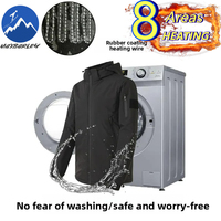 8 Areas Heated Jacket Men USB Electric Heating Padded Jacket Man Snow Camping Waterproof Windproof Warm Coat Loose Hooded Parka