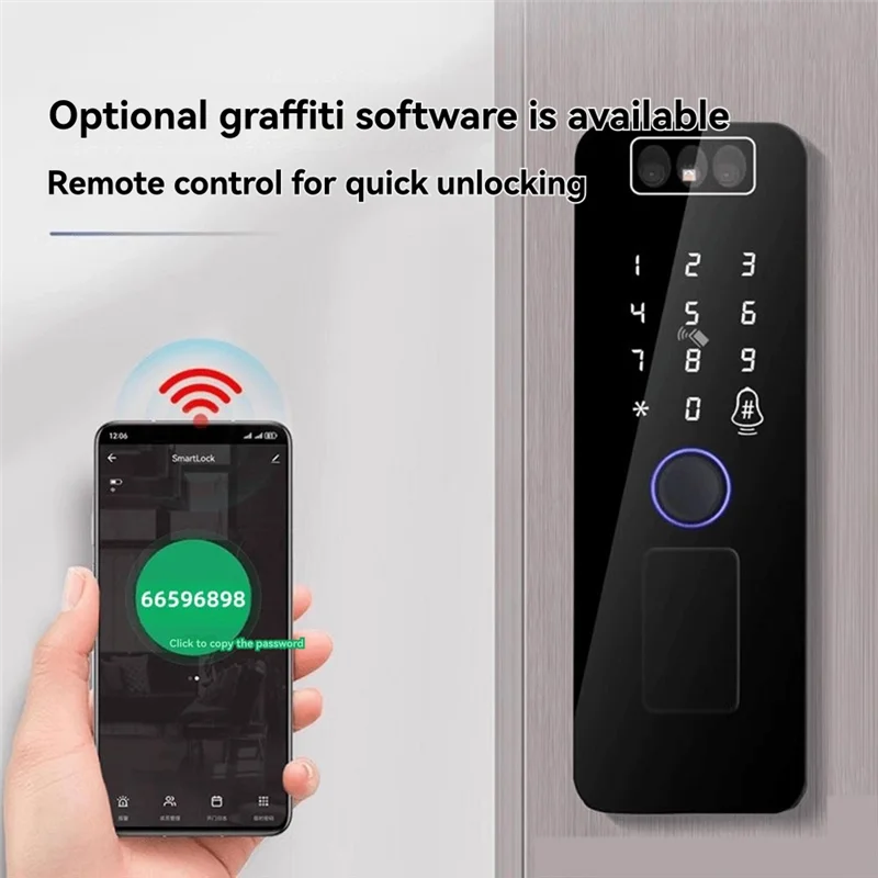 

ABGI-Smart Wifi Door Lock Waterproof Tuya Face Recognition Fingerprint RFID Card Password APP Control
