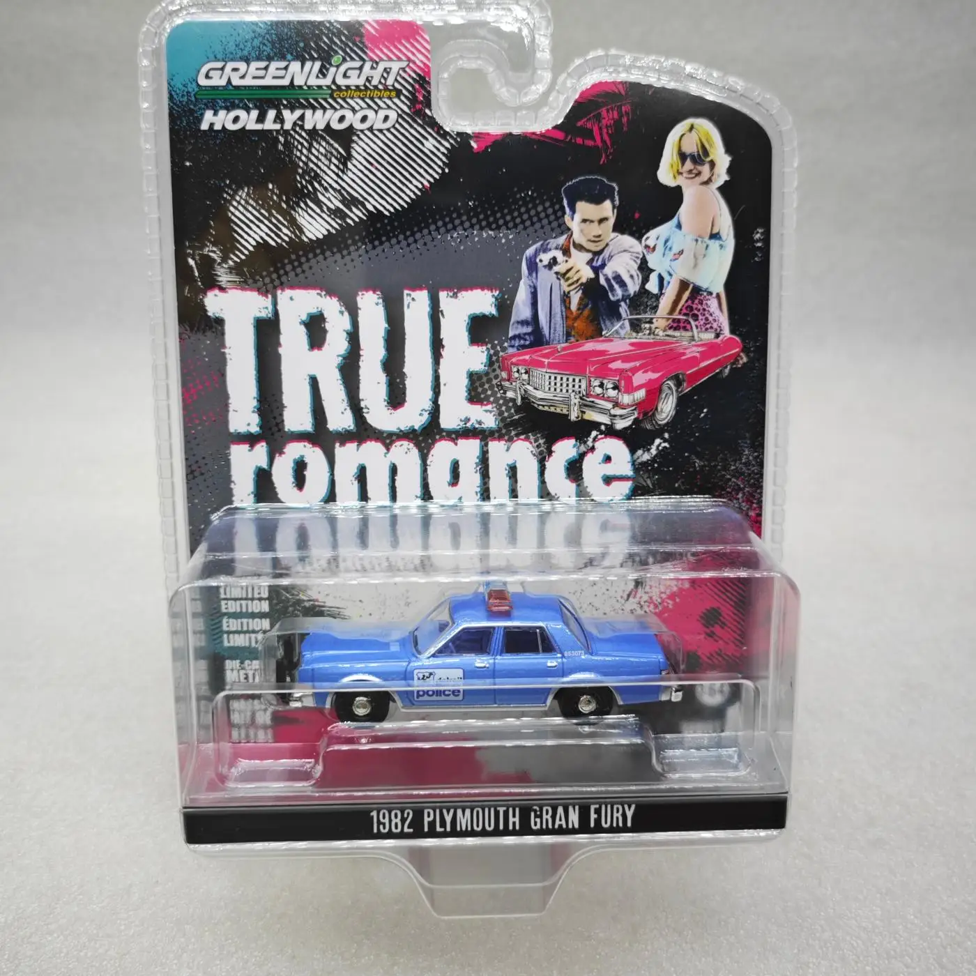 

Green Light 1:64 Hollywood Series 43 True Romance -1982 Plymouth Gran Furycar Model Toys Gifts Collection