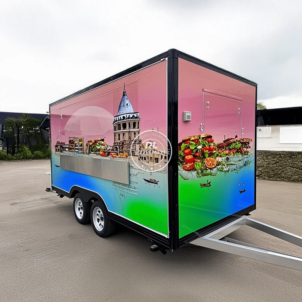 10FT stainless steel Coffee Concession Trailer, Mobile Enclosed Food Vending Cart Truck , Concession Trailer Business Sale