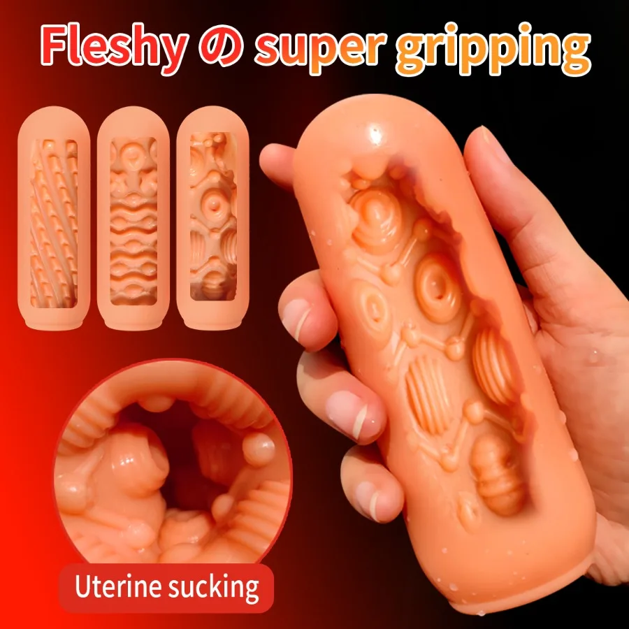 Male Masturbator Cup Portable Soft TPE Vacuum Pussy Sex Toys for Men Penis Trainer Penis Massage Adult Goods 18+