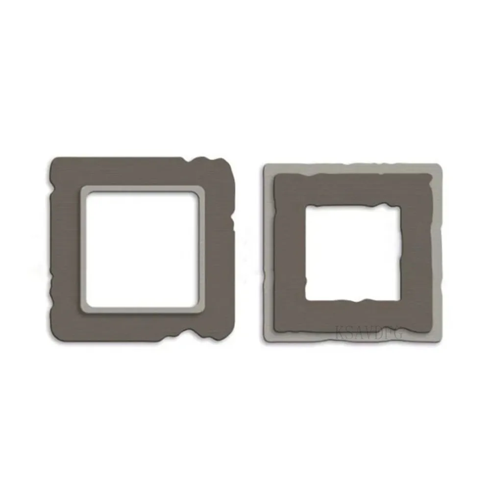 Troqueles de corte de Metal con bordes irregulares cuadrados para fabricación de tarjetas, moldes de papel en relieve, juegos de troqueles de álbum, plantillas para álbum de recortes nuevas, 2024