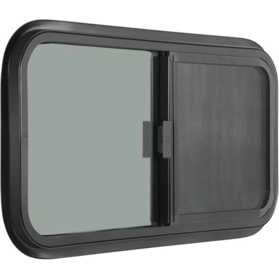 

2 Pack Horizontal RV Window 30 W x 24 H Tinted Sliding Window with Net Screen and Trim Ring for 15/16 or 1-3/8 Walls Up to 1/16