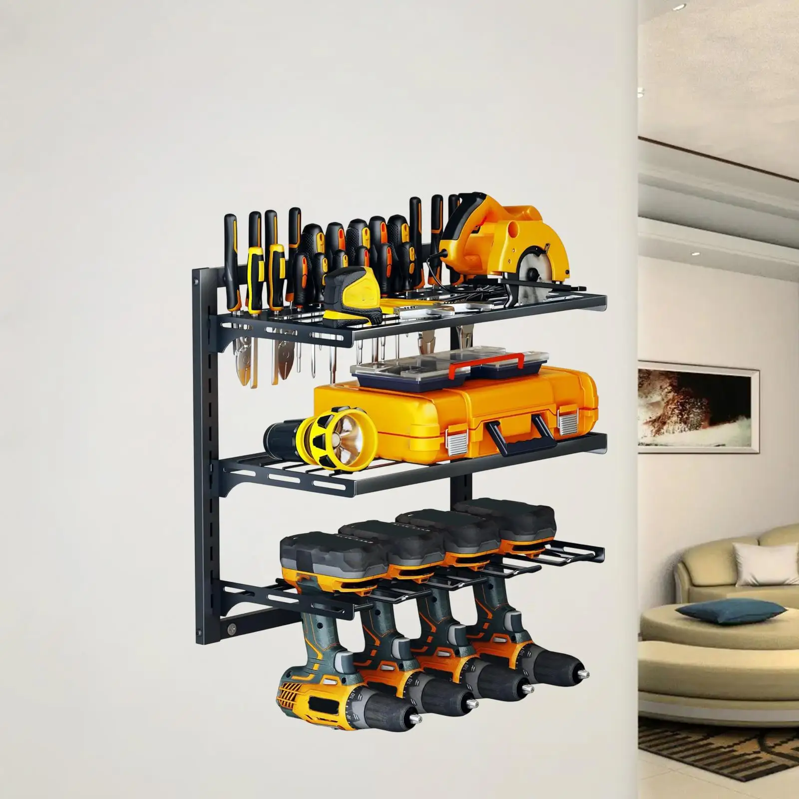 

3 Layer/ 2 Layer Wall Mounted Sorting Rack Household Electric Tool Storage Rack For Power Tool Easy Access Display Tool Rack