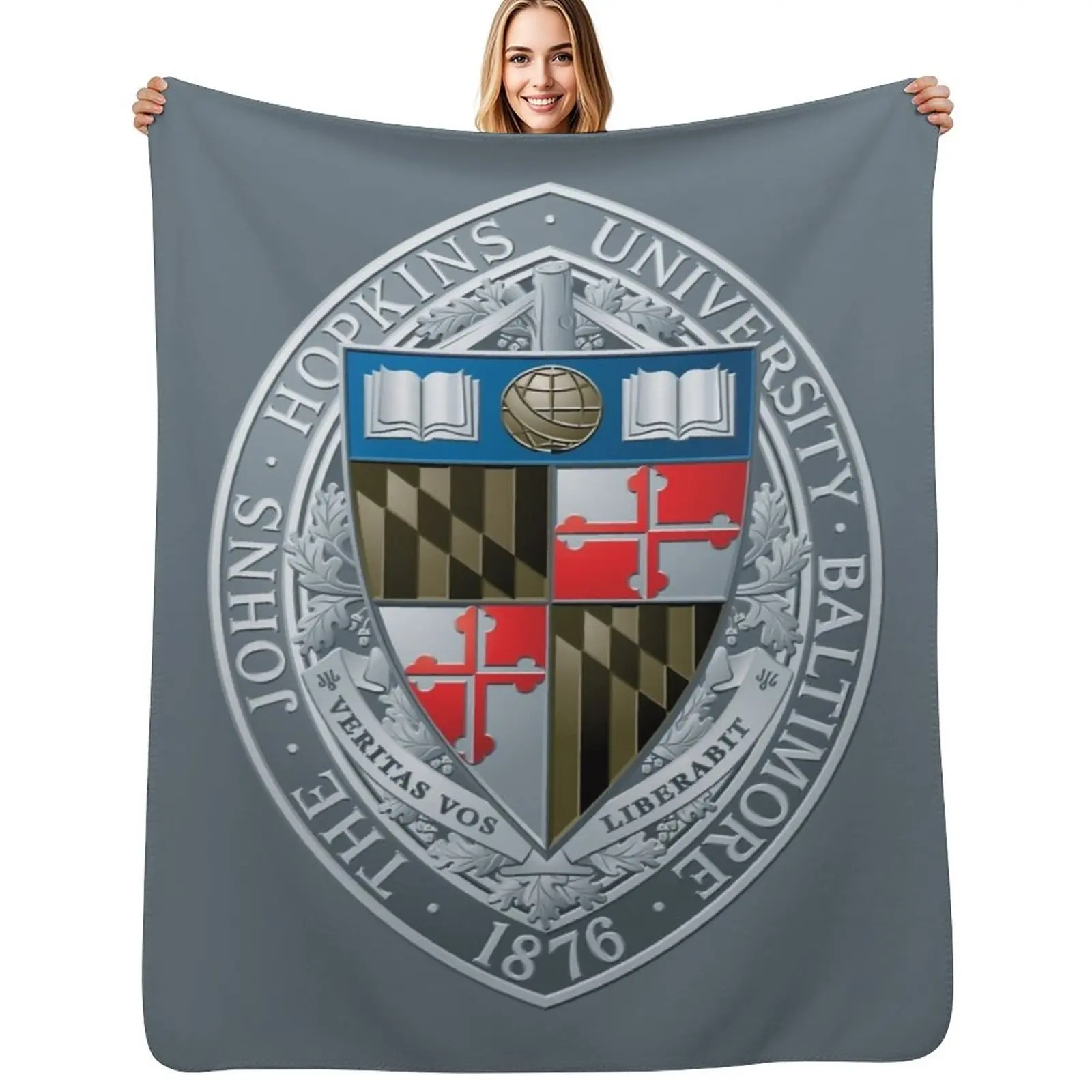 

Johns Hopkins University icon Throw Blanket Lightweight Cozy Blanket for Bed Sofa