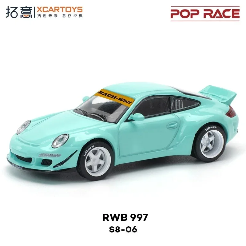 

Xcartoys X Pop Race 1:64 RWB 977, синяя литая модель автомобиля, коллекция миниатюрных моделей