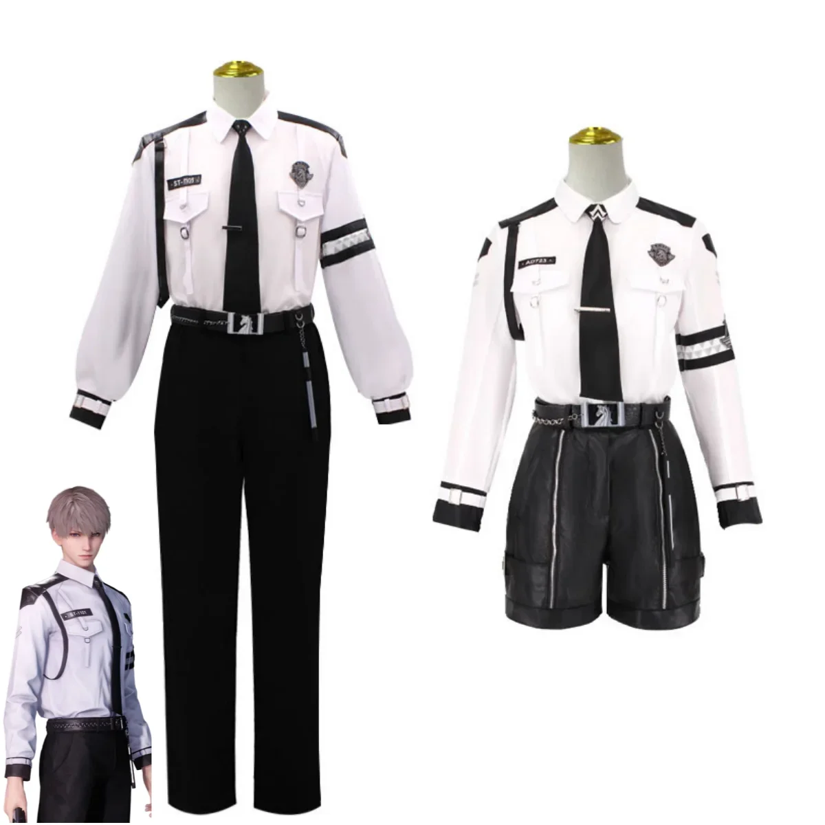 2024 New Game Love and Deepspace Xavier Cosplay Costume Evol Police Uniform Shirt Full Set Man Woman Halloween Party Suit