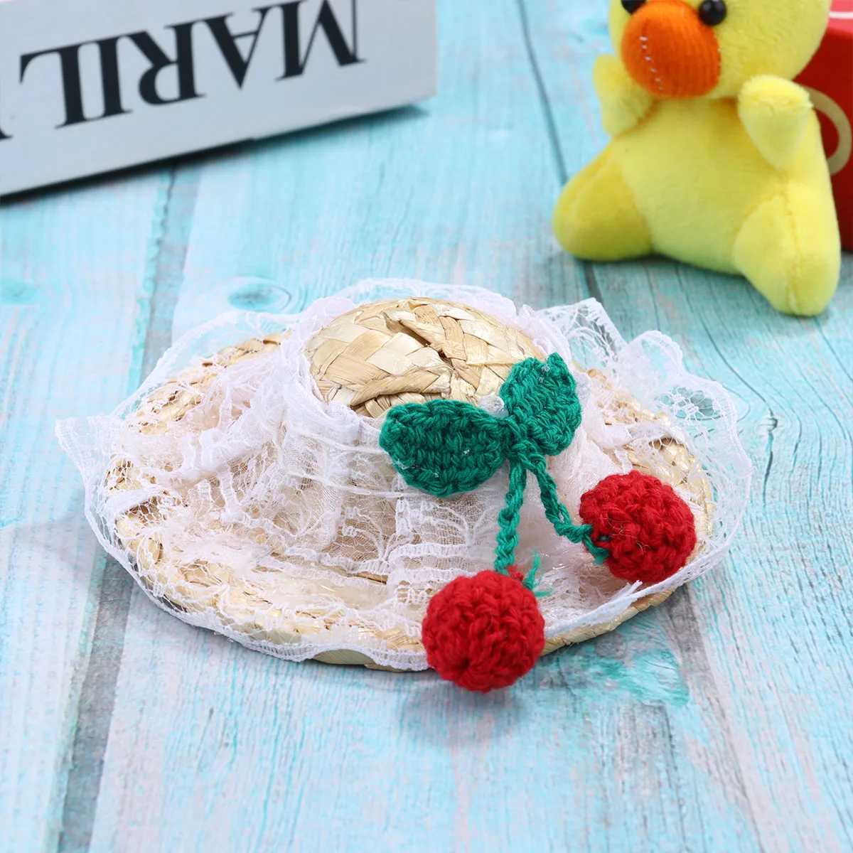 

Pet Straw Hat Woven Cap Cat Sun Accessories Photography Props Headwear Kitten Hats
