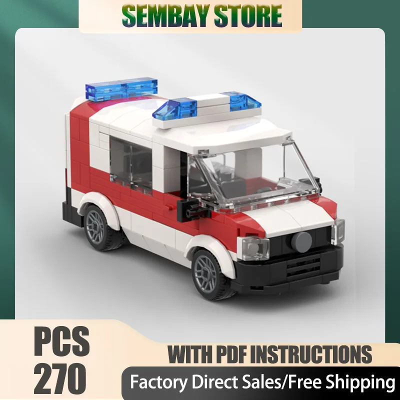 

Urban Car Model Moc Building Brick Modular T6 KDO Hospital Car Model Technology Block Christmas DIY Toy Construction Set Gift
