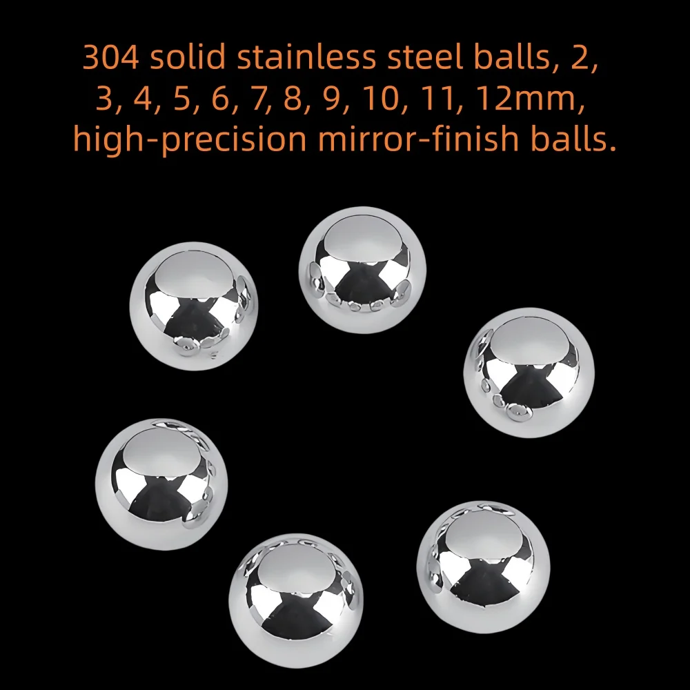 High Precision 304 Solid Stainless Steel Balls 2mm-12mm Mirror Finish Bearing Balls Round Beads for Precision Applications
