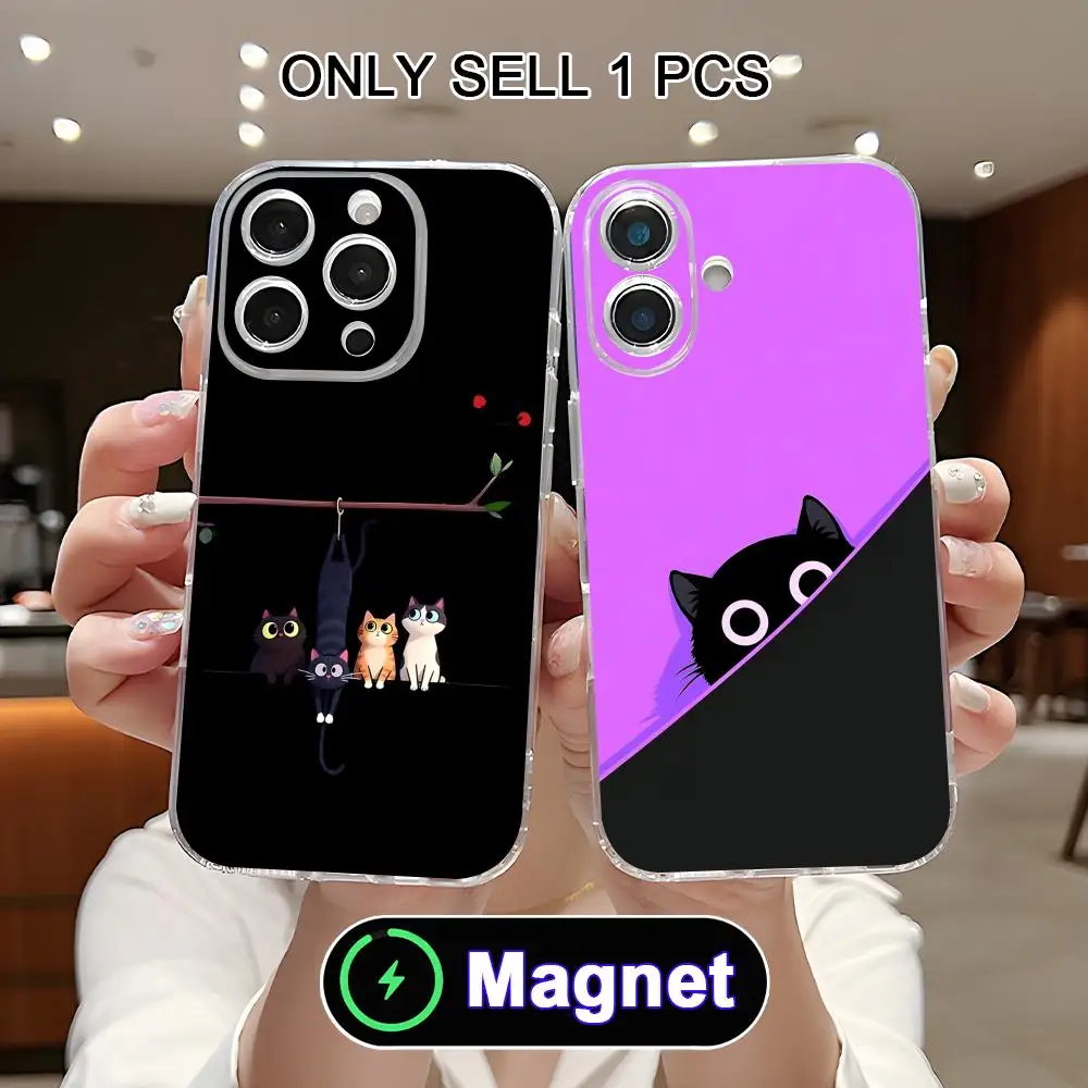 

Funny Cat Phone Case for iPhone 17 16 15 14 13 12 11 Air Pro Max Plus Mini Soft TPU Clear Magsafe Cover