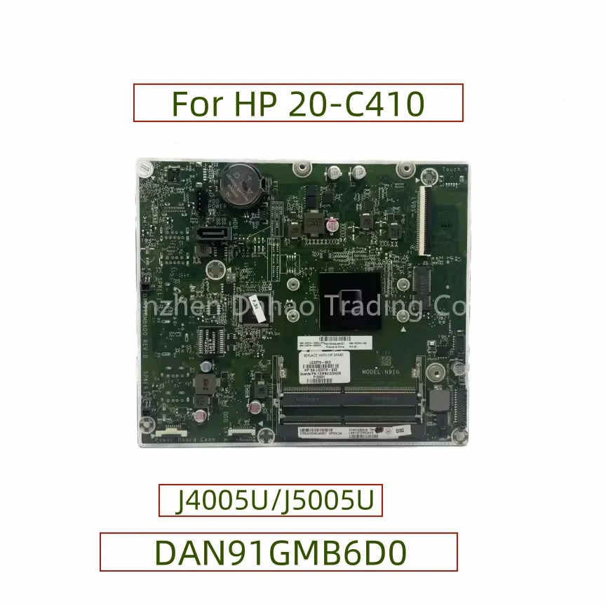 Placa-mãe tudo-em-um para HP, totalmente testado, DDR4, 20 C, 20-C410, N91G, J4005, J5005 CPU, L03379-001, 601, L03379-002, 602