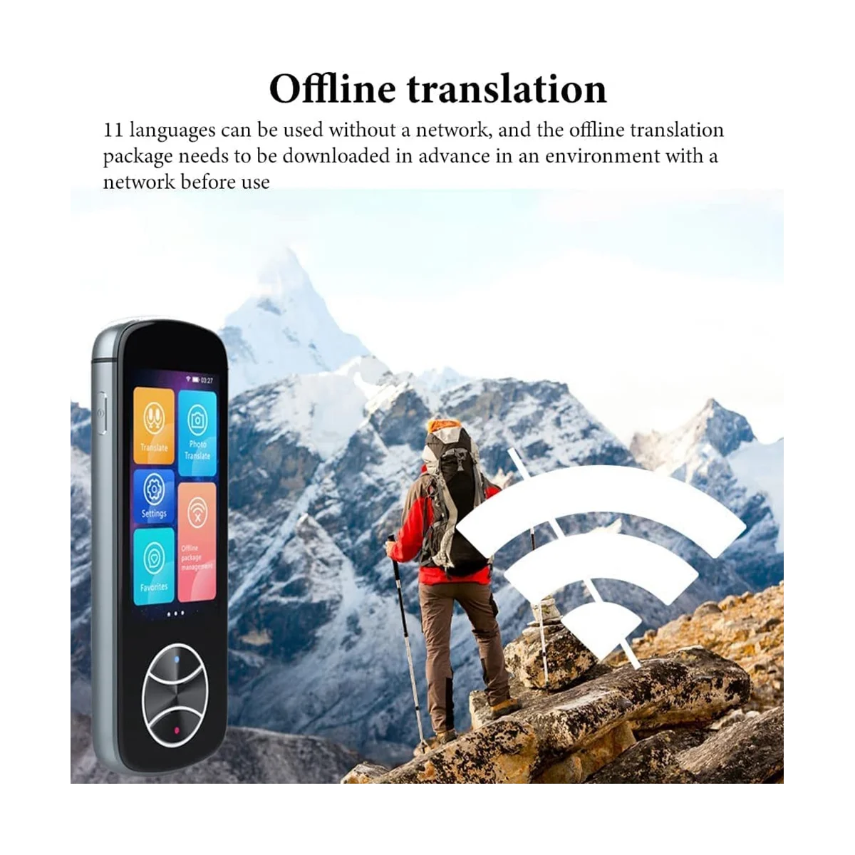 Traducteur de langue en temps réel portable, appareil de traduction vocale, 127 langues et accents différents