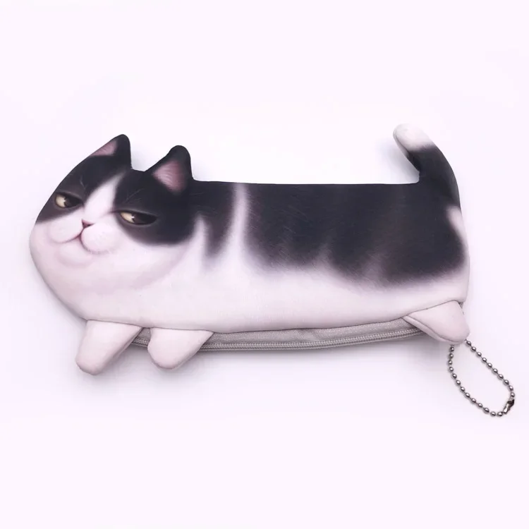 New Creative Simulation Cartoon Cat Plush Coin Purse Pencil Bag Cute Cat Lipstick Bag Pencil Bag Storage Bag Girl Birthday Gift