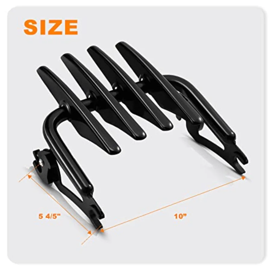 Stealth Mounting Luggage Rack with Detachable Trunk Rack and Front Engine Guard Highway Pegs Crash Bar Bumper Protector for Har